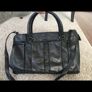 NWT Club Monaco Vivian leather satchel in black